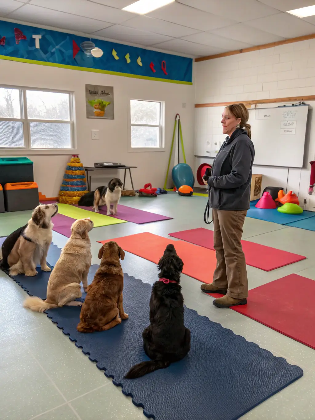 A collage showing a dog in different training scenarios with a trainer, representing the comprehensive approach of Accioncan's training packages.